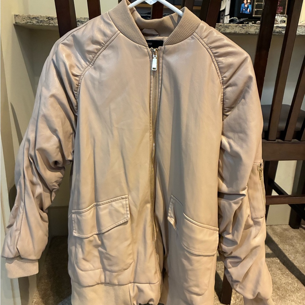 Forever 21 Light Beige Bomber Jacket